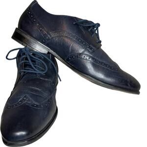 Florsheim Leather Blue Men Dress Derby Lace Up Shoes Medium Width Luxury SZ 9